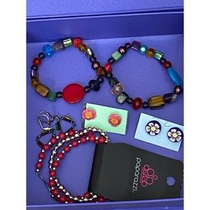 Six pieces jewelry  bracelets and earrings